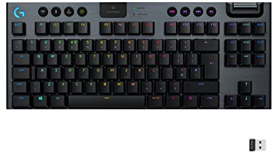 Logitech G G915 TKL LIGHTSPEED RGB Wireless Mechanical Gaming Keyboard Without Numeric Keypad, Low Profile Switch Options, LIGHTSYNC RGB, Advanced Wireless Technology, Bluetooth - Black
