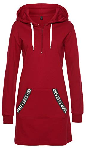 TrendiMax Damen Hoodie Kleid Herbst Langarm Sweatshirts Kapuzenpullover Streetwear Jumper Pullover Mini Kleider