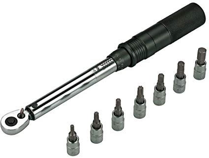 BBB Cycling Unisex Vuxen BTL-173 Cykel vridmomentnyckel Torque-set Deluxe|Med insexnyckel 3, 4, 5, 6, 8 och torxnyckel T25, T30|reparationsverktygsset, svart, 55 x 292 x 69 mm