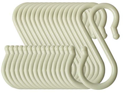 N/A - Confezione da 16 ganci a forma di S, in plastica, per cucina, bagno, armadio, tegole, pentole, tazze, utensili, cappotti, asciugamani da appendere, colore: Verde chiaro