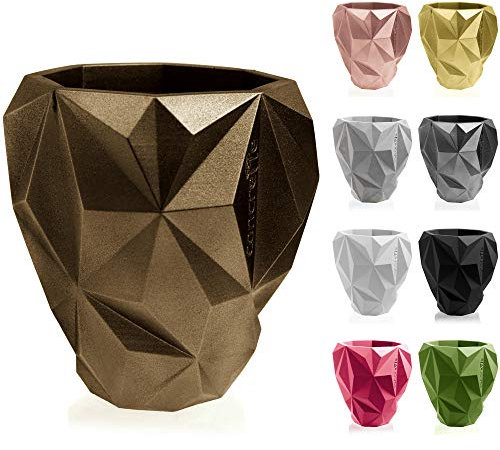 CONCRETTE Blumentopf Blumenkübel Zement-Pflanzkübel Übertopf aus Beton Geometric Ø 13 cm/Ø 19 cm/Ø 24 cm | 17 Farben