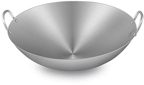 WRMIGN Padelle da cucina Wok Padella per wok grande professionale Wok con manico multiuso Wok 34 80 cm Padella argento 36 cm