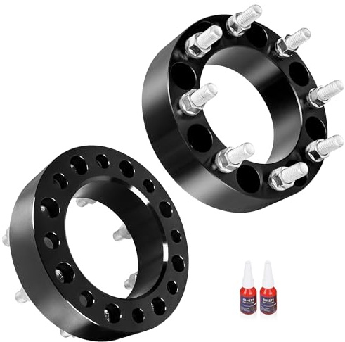 Richeer 2 inch 8x6.5 Wheel Spacers for 2013-2024 Ram 2500,2012-2018 Ram 3500 with 14x1.5 Studs, 2 PCS 8x165.1mm 8 Lug Forged Wheel Spacer 126.15mm Center Bore for Silverado 1500 2500 3500 HD