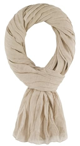 Allée du foulard - Sciarpa Scialle 100% cotone - Dimensione 110x200 cm – Marrone Sabbia - Più di 40 colori Per uomo e donna. Sciarpa per tutte le stagioni.