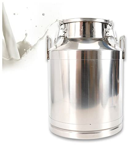 KELUNIS Qualité Alimentaire Acier Inoxydable Boîte de Transport de Lait Seau à Lait Seau à vin Cruche fourre-Tout avec Couvercle scellé pour Le récipient de Stockage de Liquide de vin de Lait/A / 68L