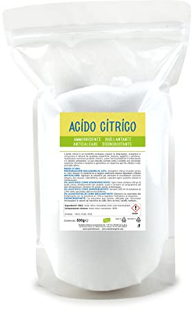EKO Acido Citrico 500g - Ammorbidente - Brillantante - Anticalcare Senza profumo