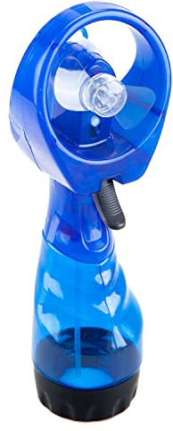 VFM - Blue Cooling Mist Fan With Lanyard, Handheld Spray Cooler, Portable Personal Device for Travel, Camping, Outdoor Use On Hot Days