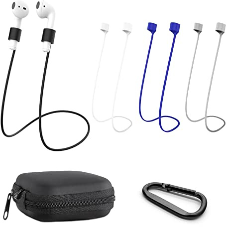 Magnetic Strap, 4 Stück Magnetische Anti Verlust Gurte, Length 70 cm, Quadratische OhrhöRer Fall mit Karabiner Kompatibel mit AirPods Pro/2/1