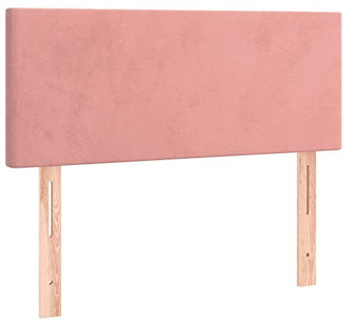 vidaXL Kopfteil, Bettkopfteil mit Holzbeinen, Höhenverstellbar Polsterkopfteil für Bett, Betthaupt Bettzubehör Schlafzimmer, Rosa 100x5x78/88cm Samt