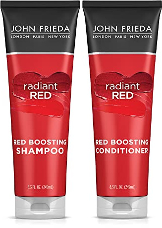 John Frieda Red Enhancing Shampoo & Conditioner Bundle, Radiant Red Shampoo & Conditioner für rotes Haar, hilft, rote Haartöne zu verstärken, mit Granatapfel und Vitamin E