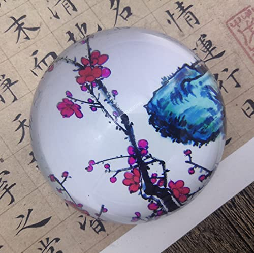 Kristallkugel rote Pflaume Halbkugel Glas Briefbeschwerer Heimdekoration Ornamente Kugel Miniatur kreative Geschenke
