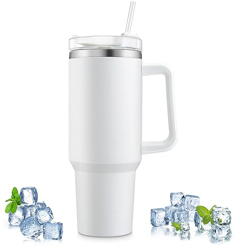 Csuntikulo Double-Walled Stainless Steel Vacuum Insulated Mug 40oz 1200ml Isolierbecher mit Griff, Doppelwandiger Edelstahl Vakuum Isolierbecher, für heißen und kalten Kaffee, Wasser, Getränke, Tee