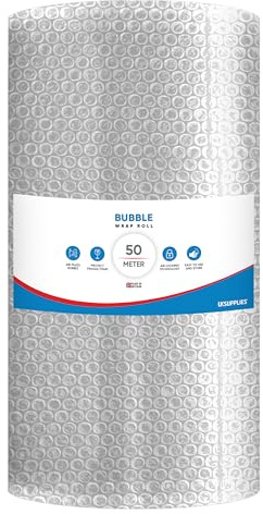 UK SUPPLIES LIMITED Strong Bubble Wrap (Pick Any Size 300MM to 1000MM) 300MM x 50M Lightweight Packing Wrap Roll for Shipping, Moving House & Storage, Protecting Packing Wrap Air Bubble Packaging
