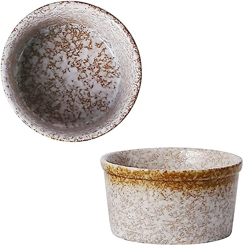 Tazón de Sopa, Tazón de arroz, Tazón de Desayuno, Juego de ramequines, 120 ml, Ramekins de Creme Brulee, Plato de soufflé Platos a Prueba de Horno, Ramekins de soufflé, Ramekins for freidora de Aire,