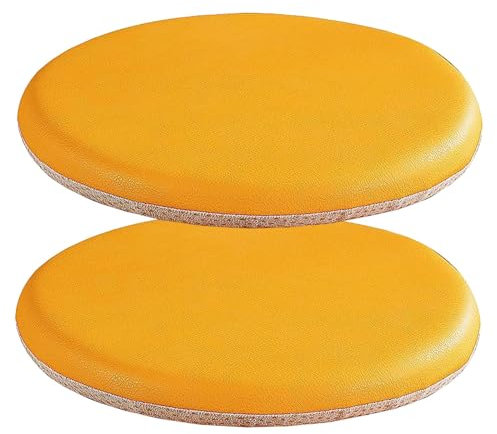 PIPOEI Set di 2 Cuscini per sedie, Rotonde Cuscino per Sedile in Pelle, 4 cm di Spessore Antiscivolo Sgabello Bistro Cuscinetto per Ufficio, Soggiorno, Cucina Sala da Pranzo 02,2 Set - 30cm