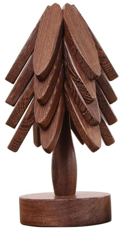 Dessous De Plat en Forme d'arbre,Lot De 4 Dessous De Plat en Bois,Design en Forme d'arbre, Design d'arbre Élégant, Pratique Et Décoratif,pour Cuisine Et Usage Domestique