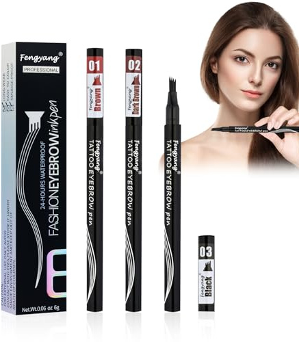 Fengyang® 3Pcs Lápiz líquido para cejas, Lápiz Para Tatuaje de Cejas, lapiz cejas microblading, Lápiz de Cejas, lapiz cejas waterproof, Líquido impermeable a prueba de manchas