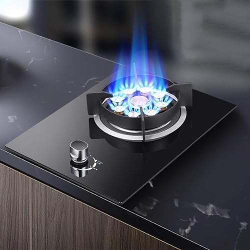 THEGA 5.2 KW Gasherd - Gehärtetem Glas Gaskochfeld, Tisch- Und Unterputz-Gasherde Mit Hoher Leistung, Flammengröße Ist Einstellbar, Gasherde, Leicht Zu Reinigender Gasherdbrenner Für Die Küche(NG)