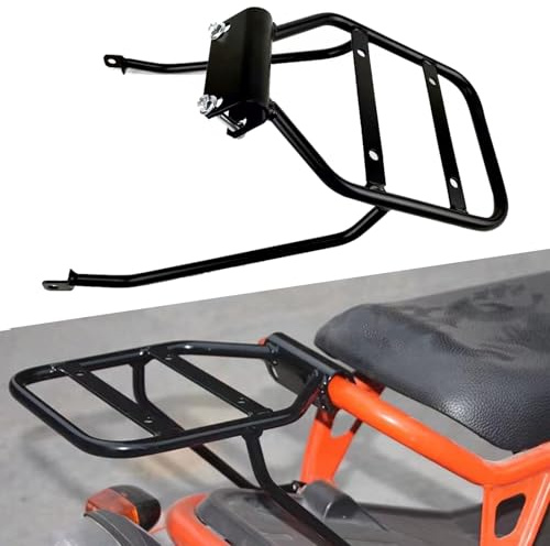 Compatible with Honda Ruckus Zoomer Motorcycle Rear Luggage Rack Cargo Carrier Bracket Thickened Steel Tail Storage Rack Top Box Holder Support Bracket Extended Seat Shelf for Helmet, Bag