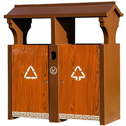 Papelera/bote de Basura Caja de clasificación de residuos de residuos de metal al aire libre de estilo retro de estilo retro con cenicero de la calle del parque de la calle Contenedor de Basura