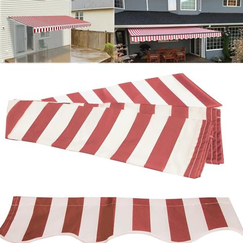 QTWLG 3x2m Klemmmarkise Markisentuch Ersatz Balkonmarkisen Ersatzstoff Polyester Stoff Sonnenschutz, Ersatz Für Einziehbare Klemmmarkise(10x6.5ft/3x2m)