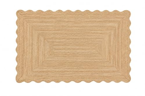 Jute Rug, Wavy, Classic, High-Quality, Handwoven, Boho, Entryway, Farmhouse, Home Decor, Runner (2x3)
