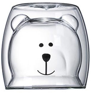 Bicchieri da caffè a doppia parete con orso macchiato, 250 ml, bicchieri da caffè a doppia parete, per cappuccino, latte macchiato, tè, latte, gelato, birra, Halloween, Natale