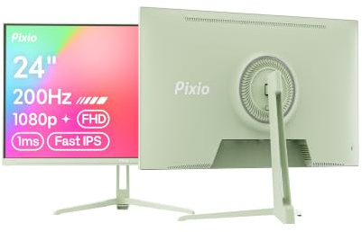 Pixio PX248 Wave Mint Green 24 inch 200Hz Refresh Rate FHD 1080p Resolution Fast IPS Panel 1ms GTG Response Time Built-in Speakers Gaming Monitor with Adaptive Sync