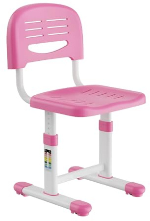 Spacetronik Schreibtischstuhl Kinder ohne Rollen, Kinderstuhl | Sitzhöhe 32-44 cm, Rutschfesten Füßen, Leicht zu reinigender, Ergonomische Rückenlehne