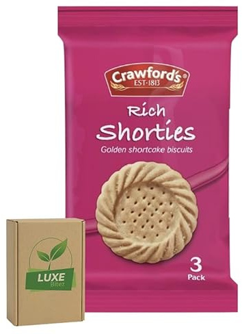 Crawfords Biscuit Portion Mini Packs | Perfect for On-The-Go Snacking, Office, Travel | Rich Shorties Flavour - 40 Packs (3 Biscuits In Each Pack)