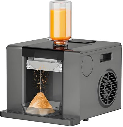 Macchina per ghiaccio tritaghiaccio elettrica da 280 W, macchina per ghiaccio a fiocchi di neve commerciale con contenitore da 750 ml, misurazione quantitativa con un clic, 60 kg/24 ore, pulizia autom