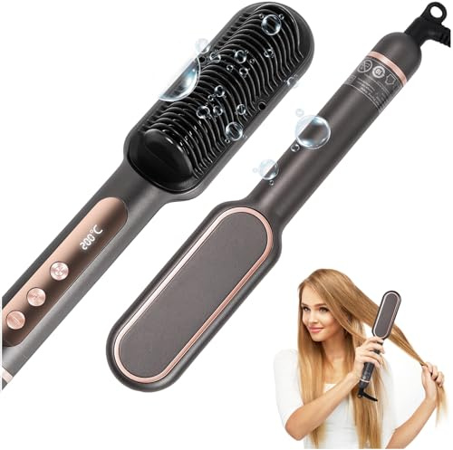 Glättbürste, Glättkamm, schnelles Aufheizen, 5 Temperatureinstellungen und Verbrühschutz, Glättbürste für Frauen, professionelle Haarwerkzeuge zum Stylen