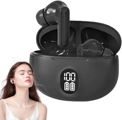 Wireless Noise Cancelling Earbuds - LED Display Sports Earphones, Lightweight Stereo Headset | Sweatproof Touch Control Sound Buds, In-Ear Audio Device for Running Gym Driving Walking
