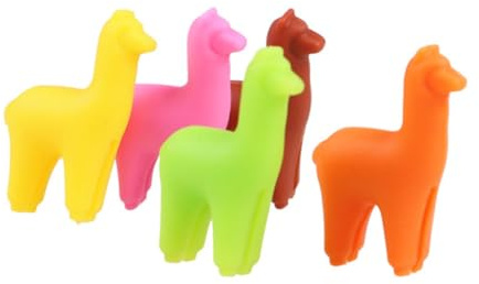 MUELODSIC 8pezzi Segnapietri Per Bicchieri Da Vino in Silicone Alimentare Marcatore Per Bevande Design Alpaca Riconoscitore Di Bicchieri Per Feste e Cocktail Party