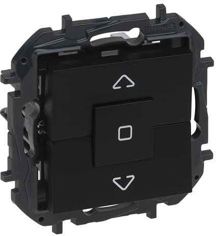 LEGRAND Interruptor para persianas 6AX para instalación empotrada, Gama Niloé Step, Color Antracita, 398246B