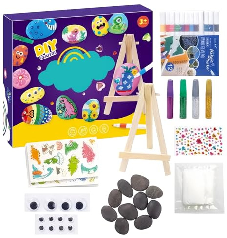 Générique Kit De Peinture Sur Galets Pour - Kit de Peinture sur Pierres Brillant dans le Noir pour | Set de Artistique sur Galets pour Garçons Filles