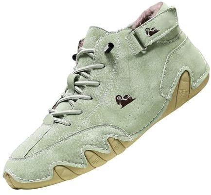 Generisch Botas altas de ante para hombre, zapatos descalzos impermeables y antideslizantes, ligeros, transpirables, zapatos descalzos al aire libre, botas de hombre para caminar y conducir, verde