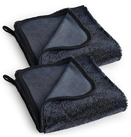 ZALAOR 2 Pack Magic Bathroom Drying Cloth – Super Absorbent Microfibre Shower Cloth – Multipurpose Magic Cleaning Cloths for Glass, Windows & Tiles – Streak-Free Car Drying Towel (40 × 40 cm)