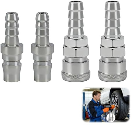 Raccord Rapide Air Comprimé 8 mm, 4PCS Raccord Rapide Pneumatique Coupleur, Kit de Connecteurs Pneumatiques - Tuyau Air Comprimé du Connecteur Mâle et Femelle, Accessoire Compresseur à Air
