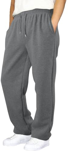 Pantalones De Chándal Para Hombre De Algodón De Invierno Pantalón Informal Con Puños Abiertos Con Bolsillos Cintura Elástica De Entrenamiento Con Cordón Cómodos Pantalones Deportivos Holgados