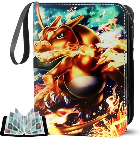 HBWHNIU Card Binder, 9 Pocket Binder with Zipper, 900 Pockets, Waterproof PU Material Trading Card Binders,For TCG & Football, Game Cards,Card Collection
