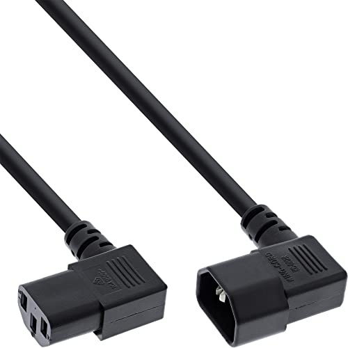 InLine® Netzkabel Kaltgeräteverlängerung, C13 auf C14, 5,0m 90° abgewinkelt