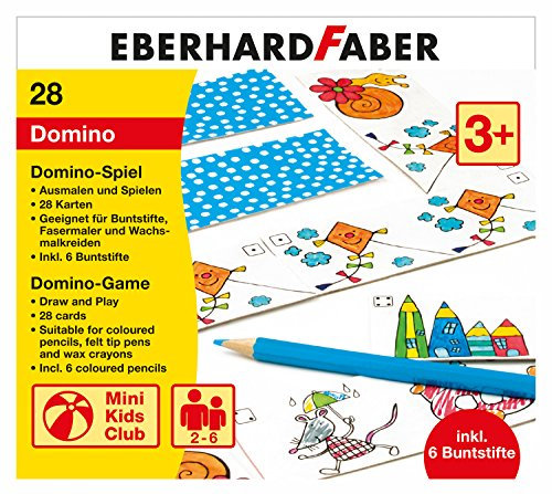 Eberhard Faber 579943 - Domino Spiel zum Ausmalen, inklusive Buntstifte