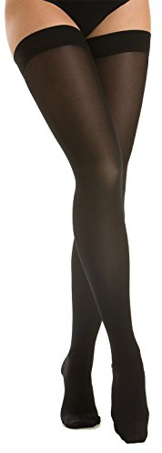 Relaxsan M2070 (Schwarz, Gr.3) Medizinische selbsthaftende Schenkelsocken aus Baumwolle Klasse 2 - K2 abgestufte Kompression