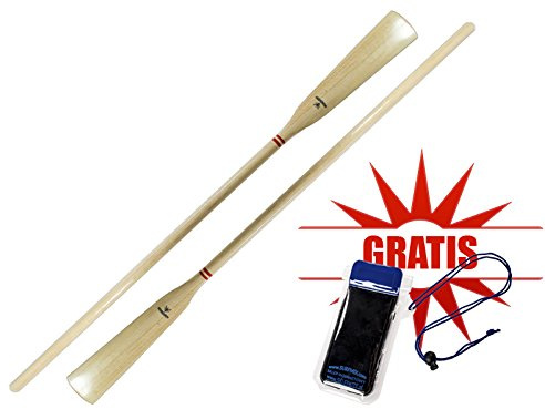 Szmaglinski (2x225cm Standard Holz Boots Riemen Ruder Paddel fur Rettungsboote Angeln Fischer - 1 Paar (2 Stuck) + wasserdichte Hülle GRATIS