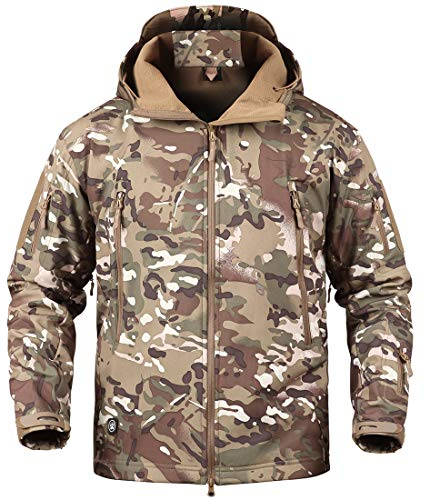 donhobo Men's Waterproof Long Neck Jacket with Fixed Hood Breathable Lightweight Jacket(CP,XL) Dark Yellow