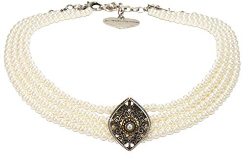 Alpenflüstern Trachten-Perlen-Kropfkette Melina - nostalgische Trachtenkette, eleganter Damen-Trachtenschmuck, Dirndlkette in traditionellen Farben DHK274