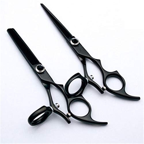 WYGC Friseurscheren Haarschere Haarschneideschere Friseurschere Stylist Scheren Scharfer und Präziser Schnitt für Linkshänder-Friseurschere 5.5 Zoll Schwarz