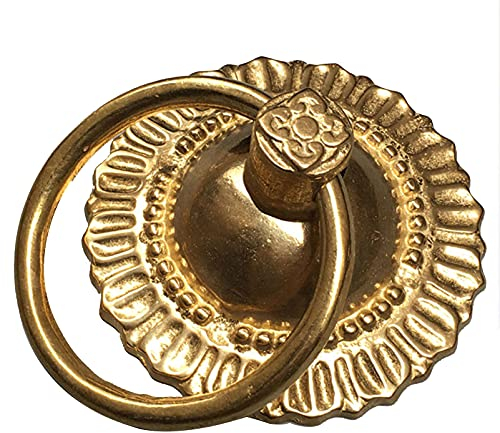MMQGQ Antike Blumenförmige Türklopfer, Bronze Verdickter Türgriff, Retro Villa Altes Haus Haustür Türdekoration Zubehör(Color:Messing)