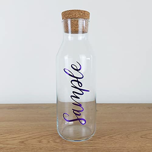 Tarro de jarra de vidrio con tapa de corcho (vinilo metálico morado)
